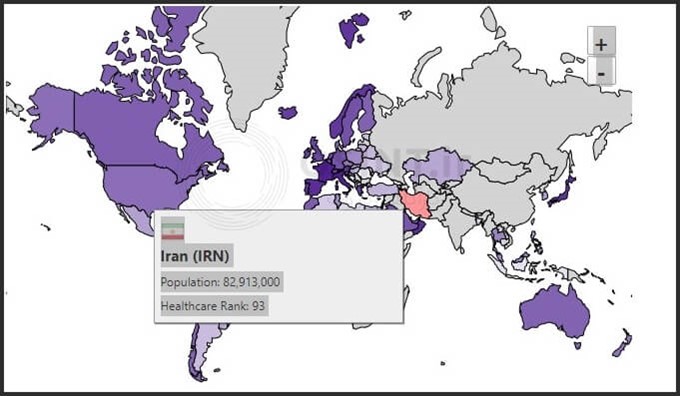 رتبه نظام بهداشت و درمان ایران در سال 2000