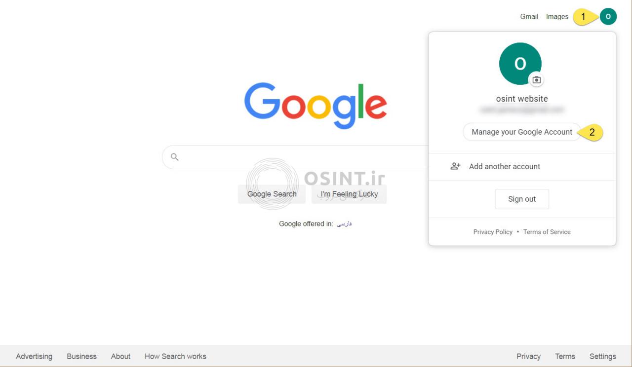 تنظیمات امنیت اکانت گوگل