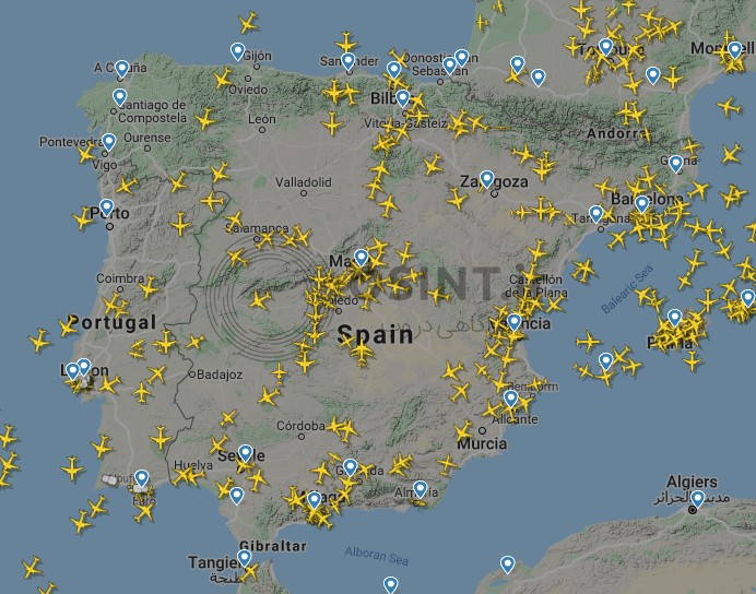 حریم هوایی شبه¬جزیره¬ی ایبری (اسپانیا و پرتغال)